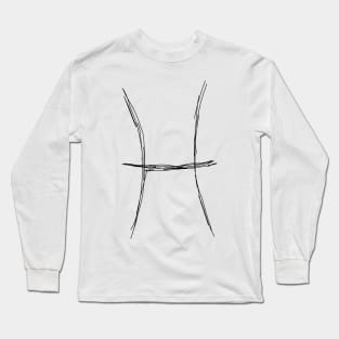 Dark and Gritty Pisces Zodiac Sign Long Sleeve T-Shirt